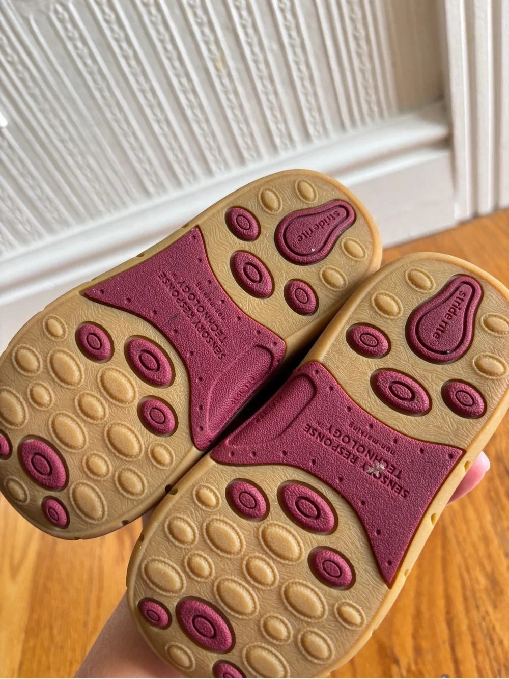 Stride Rite Girls Patent Mary Jane Shoes - Burgundy with Gum Sole